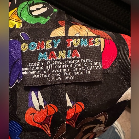 Vintage 1990s Looney Tunes Mania duo Ties! one is 100% silk&other 100% polyester - Picture 5 of 9